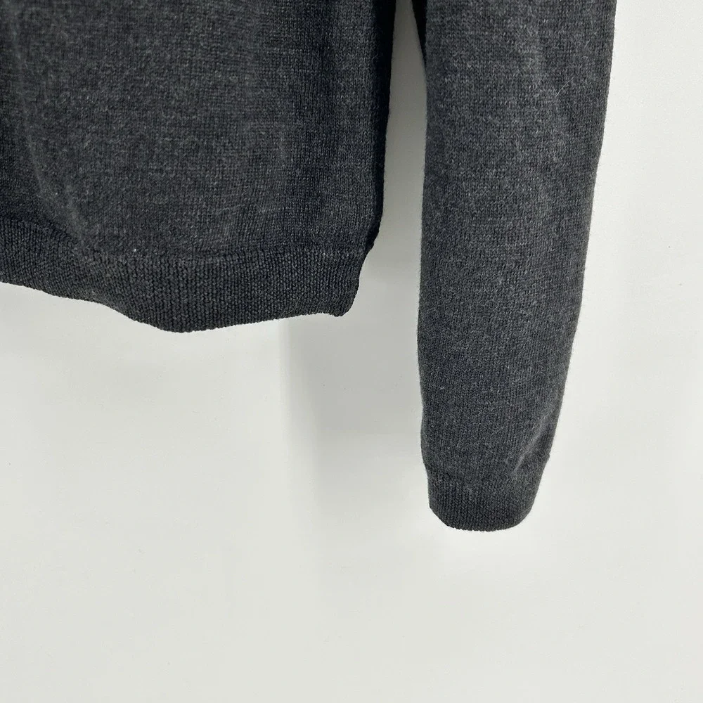 Banana Republic Sweater Mens XL 100% Italian Merino Wool Gray VTG 90's Luxury